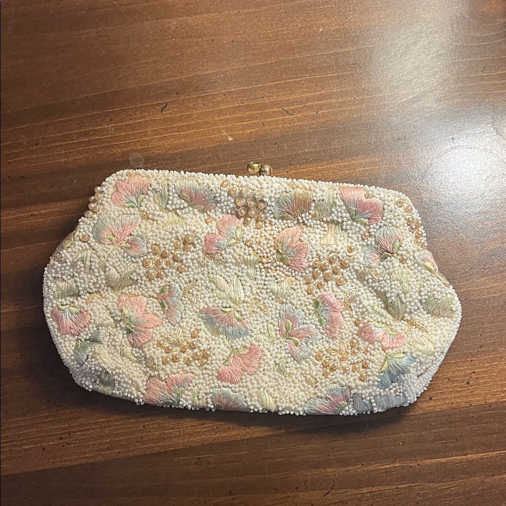 Magid Pastel Beaded Clutch